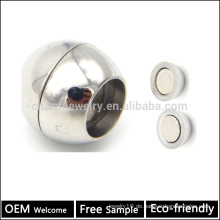BX003 OEM 304 Halbe glatte Ball Perle Form Starke magnetische Schließe für Schmucksachen Entdeckungen für Seil Halskette Armbänder freie Probe